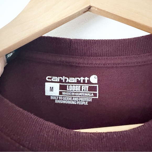 Carhartt Men's Loose Fit Heavyweight Short Sleeve T-Shirt Port Red M NWT - Picture 4 of 6
